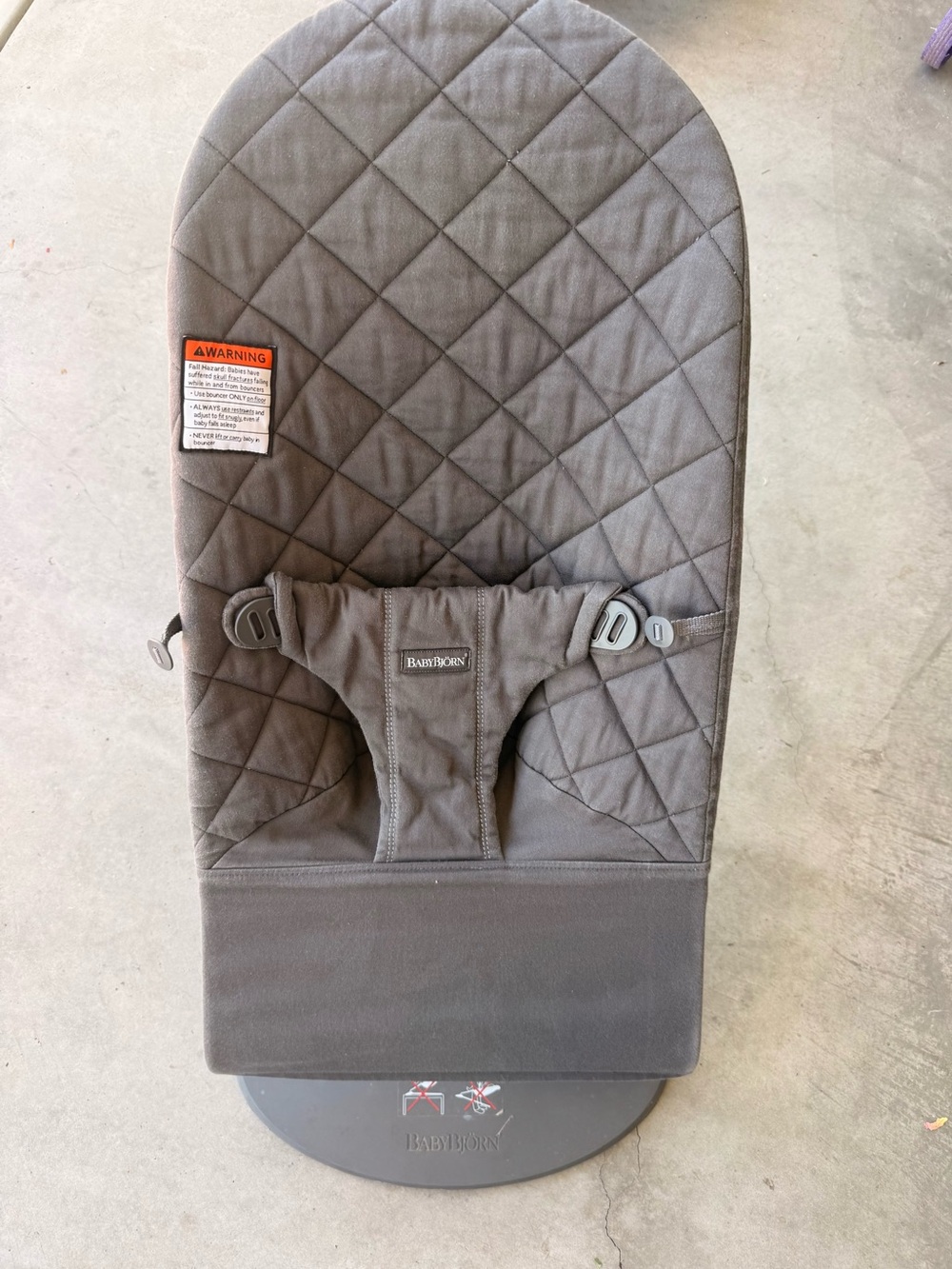 BabyBjorn Gray Quilted Baby Bouncer Seat Cover